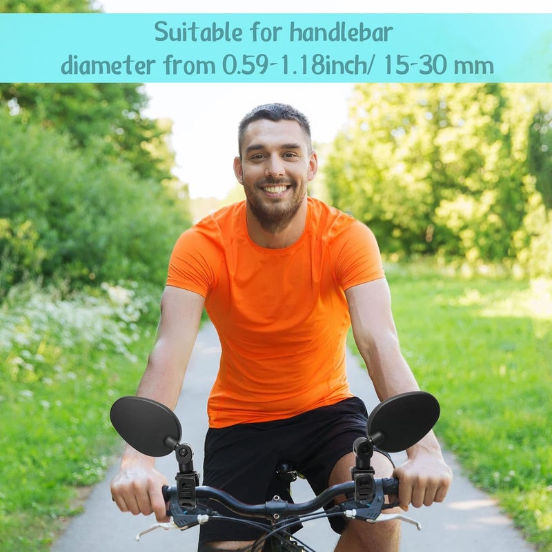 Hestya 4 Pcs Bike Mirror 360 Degree Adjustable Safe Rotatable Handlebar Mirror Bicycle Accessories Shockproof Acrylic Convex for Mountain Road Bike - Image 4