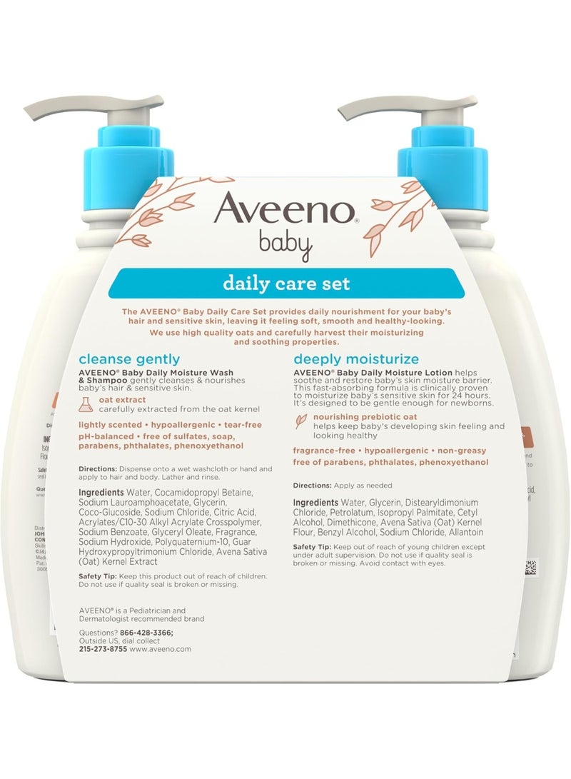 Aveeno Baby Gentle Moisture Daily Care Set with Natural Oat Extract, Colloidal Oatmeal, Two Pieces 354Ml - Image 3