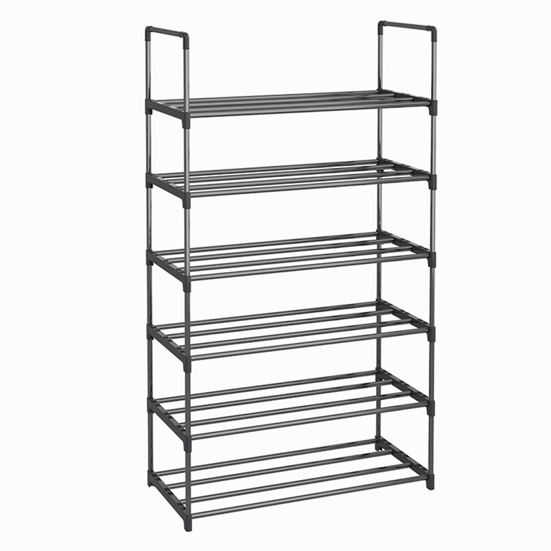 Shoe Rack 4 Tier / 6 Tier Shoe Organizer with 4 Shelves / 6 Shelves Metal Shoe Storage Stackable for Living Room Hallway Entrance Black - Image 1