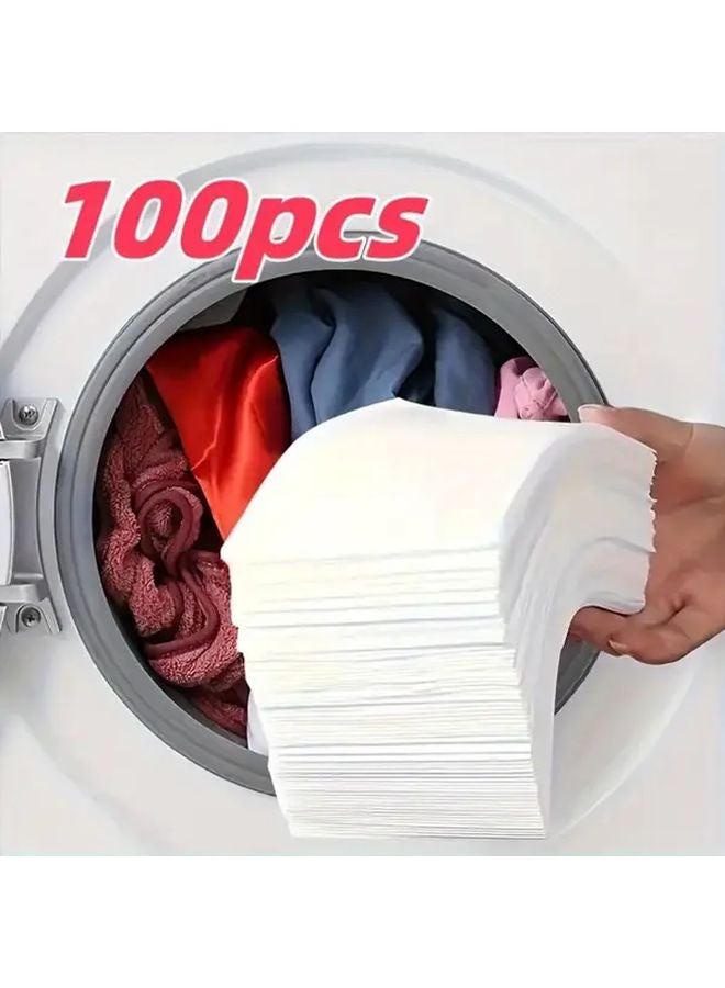 100pcs White Color Catching Sheets For Washing Machine Anti Color Absorption Anti Cloth Dyeing Ideal For Delicates And Light Colors - Image 3