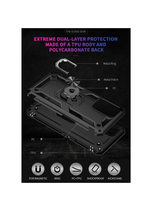اس-توب جراب لهاتف OPPO A55 5G جراب واقٍ مقاوم للصدمات مصنوع من مادة TPU + PC مع حامل دوار 360 درجة - Image 4