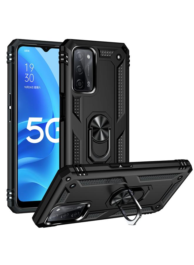 اس-توب جراب لهاتف OPPO A55 5G جراب واقٍ مقاوم للصدمات مصنوع من مادة TPU + PC مع حامل دوار 360 درجة - Image 1