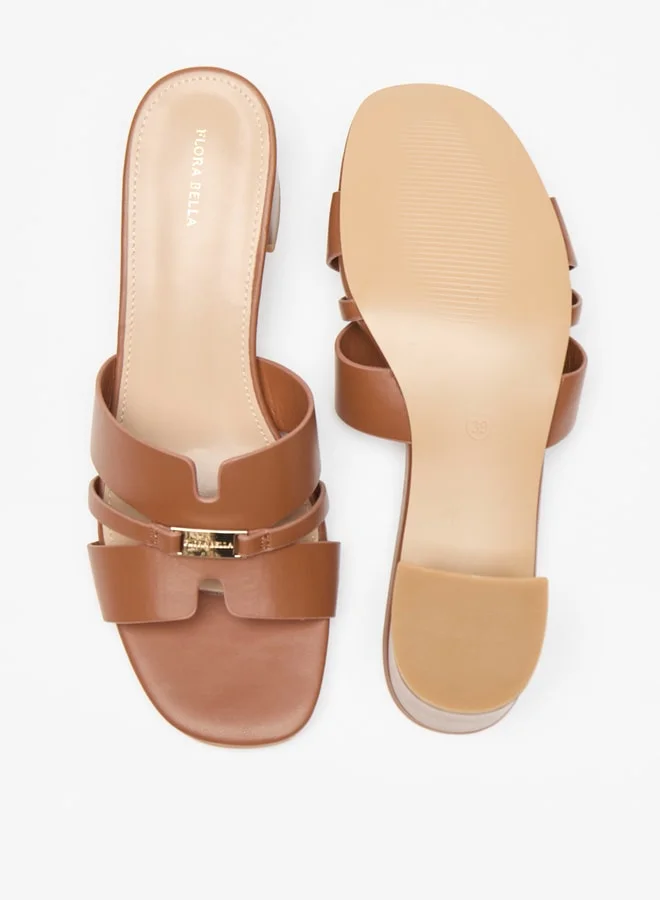 فلورا بيلا من شو إكسبرس Solid Slip-On Sandals with Block Heels