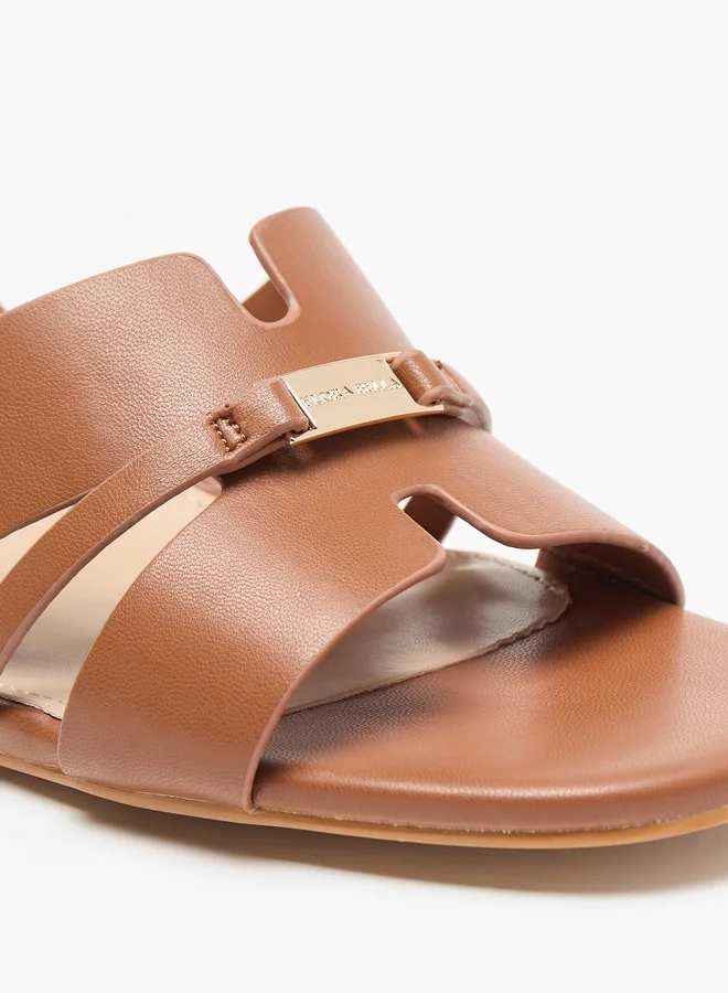 فلورا بيلا من شو إكسبرس Solid Slip-On Sandals with Block Heels