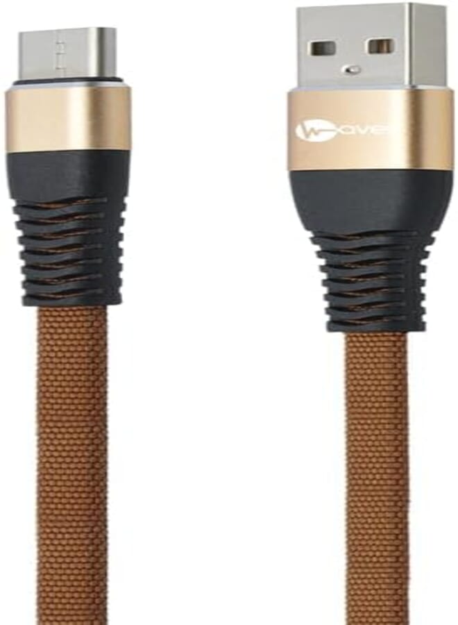 Waves Micro USB Flat Cable 2.4A, 1.2M Brown