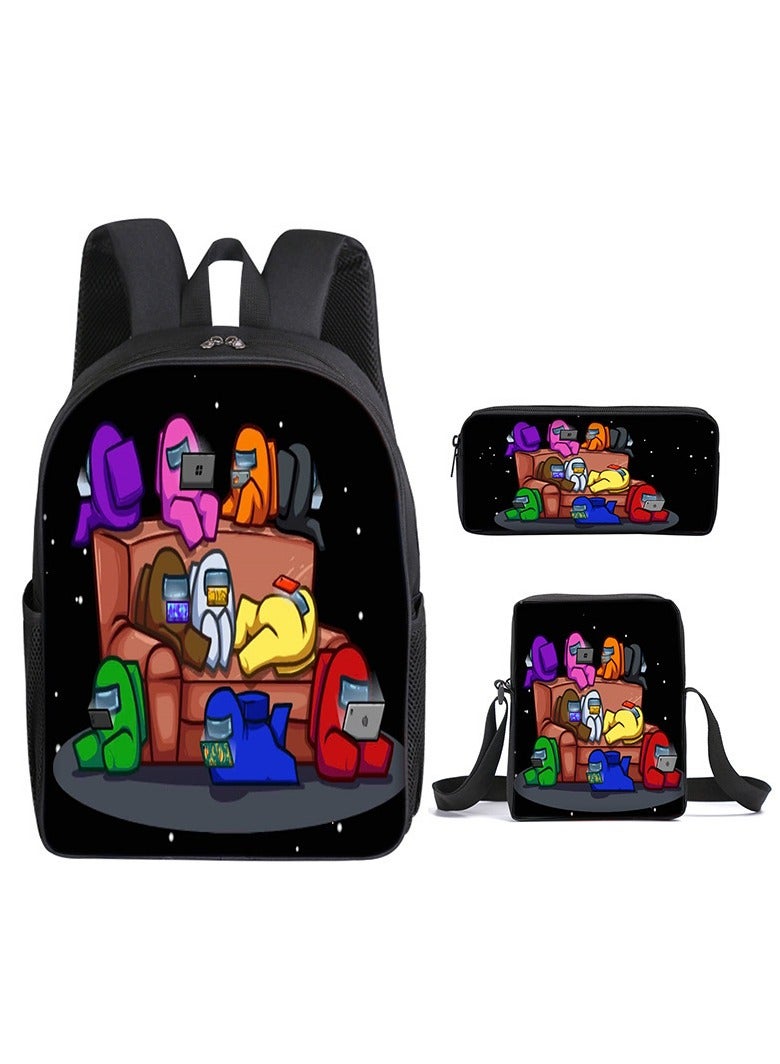 Among Us Backpack For Primary And Secondary School Students Three-Piece Set 29*16*42cm