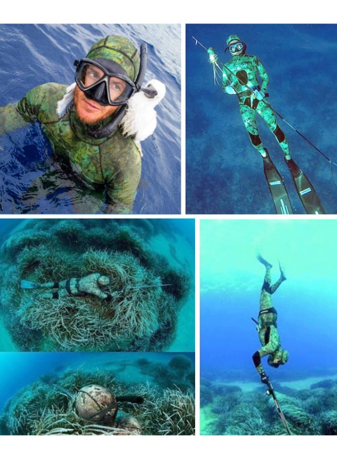 Hisea Spearfishing Wetsuits Men 1.5mm Neoprene 2-Pieces Hooded Long Sleeve Scuba Diving Suit Full Body Keep Warm Snorkeling Suits - Image 2