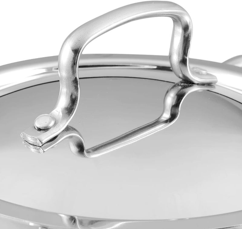 VINOD PLATINUM TRIPLY STAINLESS STEEL EXTRA DEEP KADAI/KADHAI WITH STAINLESS STEEL LID - 1.2 LITRES, 18 CM, VTK018, COOKING POT, FRYPAN, CASSEROLE - Image 2