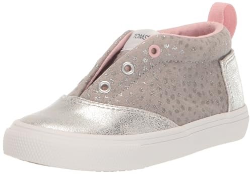 TOMS Girls Fenix Mid Sneaker, Drizzle Grey Foil Dot Microfiber, 10 Toddler - Image 1