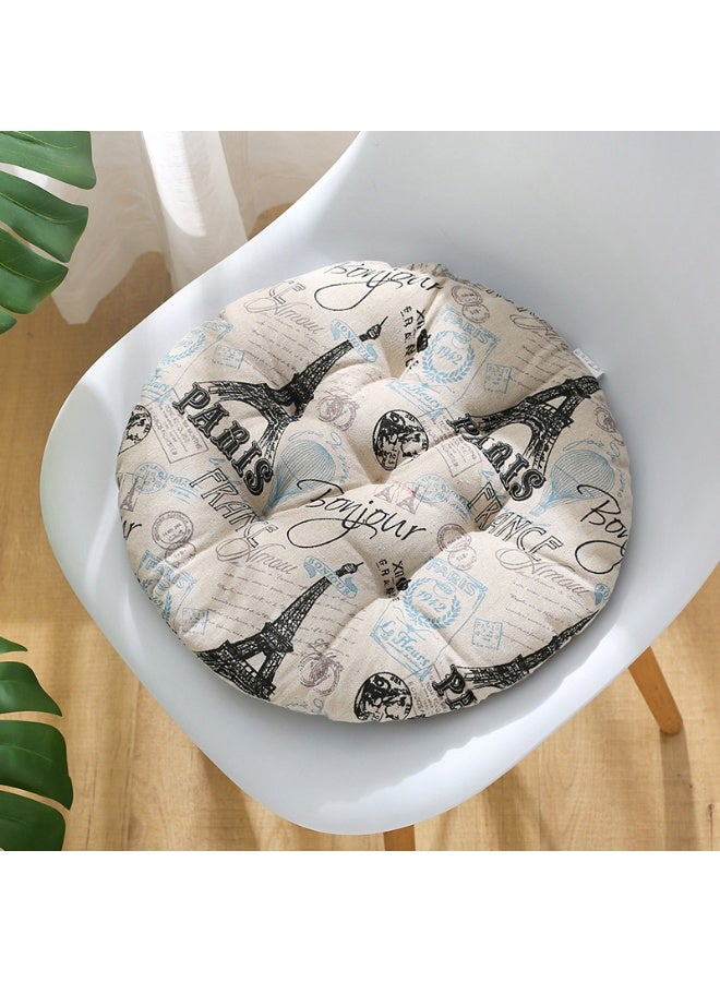 Anna Comfortable Breathable Round Chair Cushion for Office - Cotton and Linen - Image 2
