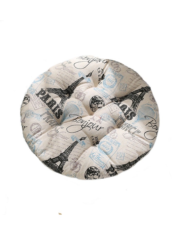 Anna Comfortable Breathable Round Chair Cushion for Office - Cotton and Linen - Image 1