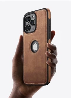 SNBFA iPhone 16 Pro Max Case, Vegan Leather Protective Case for iPhone 16 Pro Max 6.9", Luxury, Elegant and Beautiful Design Cover, Non-Slip Vintage Looking Perfect Stitching Leather Case (Brown)  - Image 2