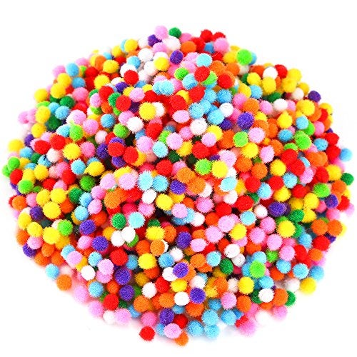 Caydo 2400 Pieces Mini Craft Pompoms Assorted Colors 6 mm Pom poms for Hobby Supplies and Home Decorations - Image 1