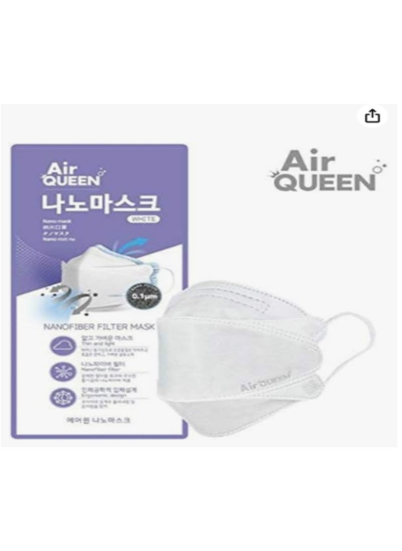 Air QUEEN Air Queen Nano Mask 5 Packs, White Large Size and One Time Usage Hand Sanitizer, 2ml 1 Pack, Inex Mask Made in Korea 
