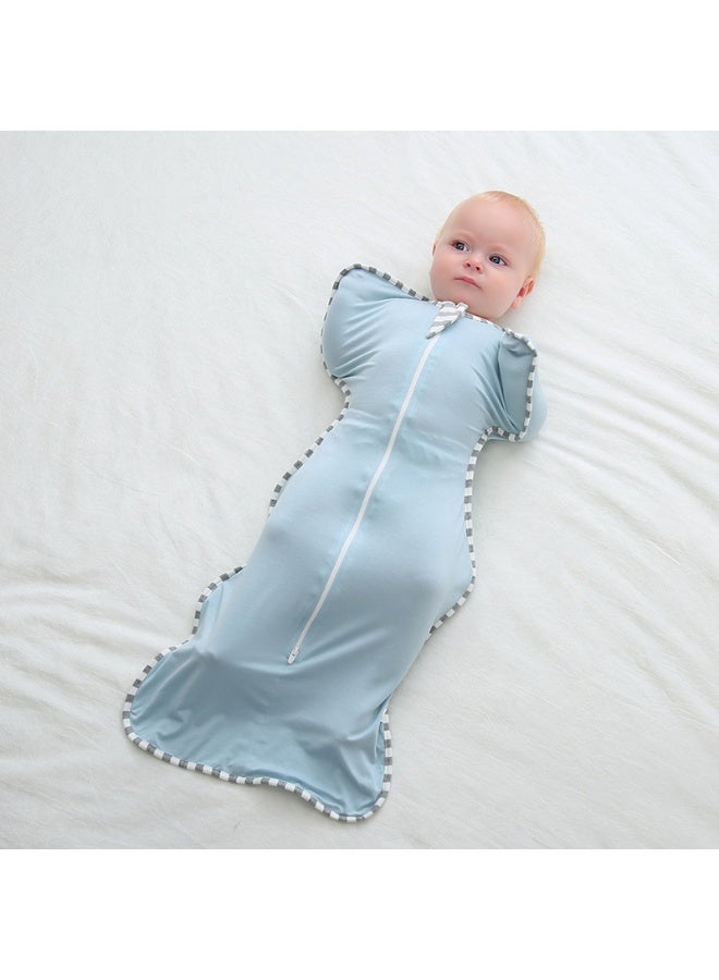 Bluejw 25×20cm Blue Modal Newborn Swaddle Sleeping Bag, Anti-Startle & Kick-Proof, Breathable Infant Swaddle Wrap for Baby - Image 2