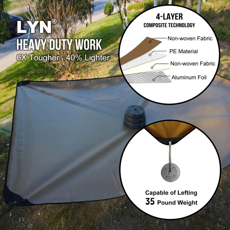 LYN Jungle Cape:LYN All-Weather Heavy Duty Solar Emergency Survival Blanket-Suntan,Reflective Space Thermal Infrared-Blocked Insulated from Mylar/Foil for Rescue,Backup,Camping,Hiking,Trap,Snow&Pet - Image 3