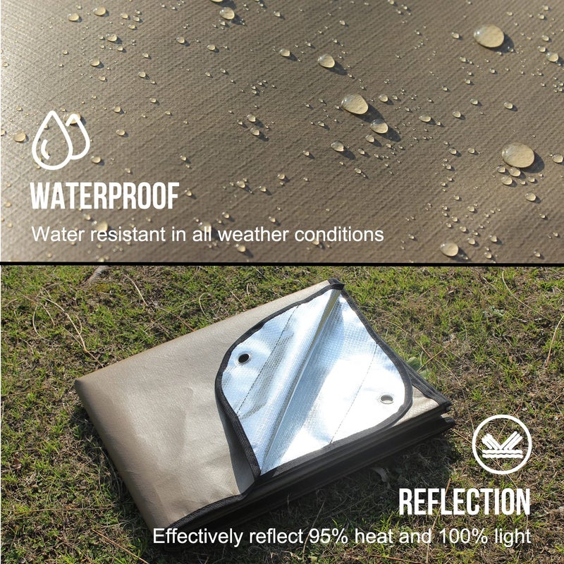 LYN Jungle Cape:LYN All-Weather Heavy Duty Solar Emergency Survival Blanket-Suntan,Reflective Space Thermal Infrared-Blocked Insulated from Mylar/Foil for Rescue,Backup,Camping,Hiking,Trap,Snow&Pet - Image 4