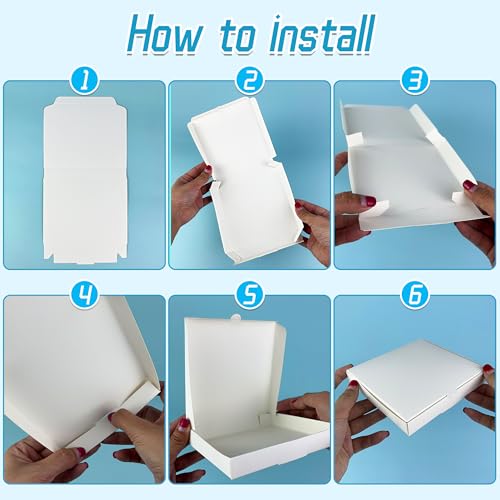 KEEPARTY 30 PCS White Mini Pizza Boxes 5.1x5.1x0.78 Inch For Homemade Pizzas and Crafts - Image 5