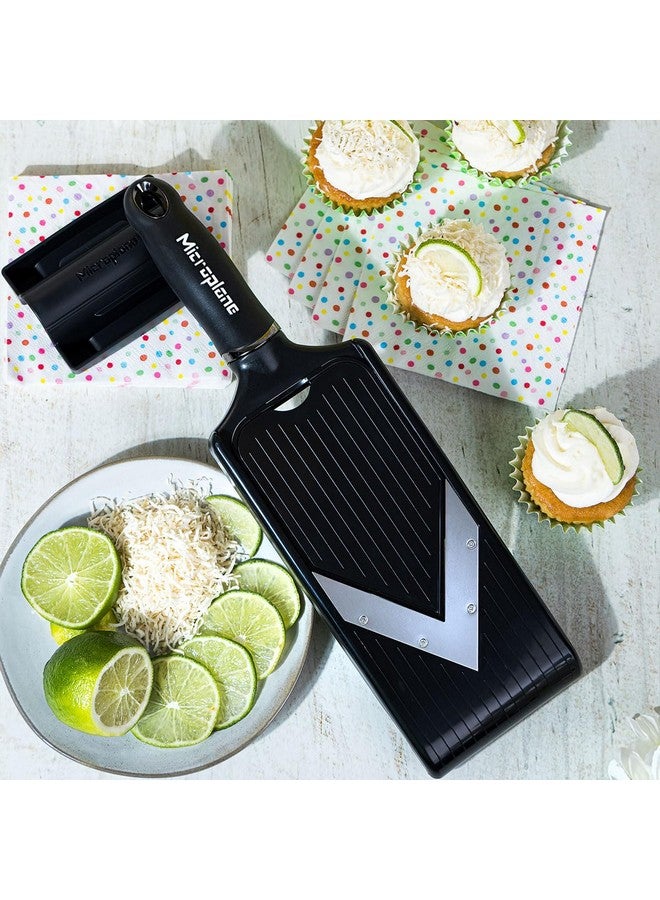 Microplane Adjustable Mandoline Slicer with V-Blade and Julienne Stainless Steel Blades, Handheld Mandoline for Potatoes, Carrots and Other Vegetables - Image 3
