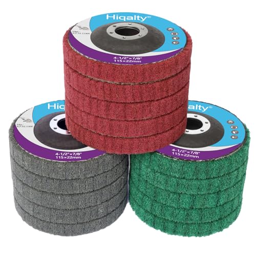 Hiqalty 15Pcs 4.5" x 7/8" Nylon Fiber Flap Disc Polishing Grinding Wheel,Scouring pad Buffing Wheel for Angle Grinder - Image 1