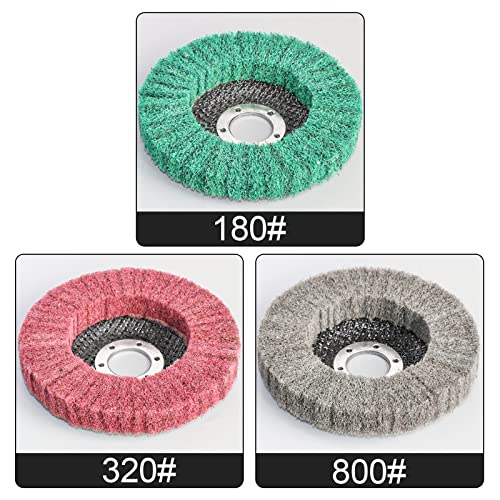 Hiqalty 15Pcs 4.5" x 7/8" Nylon Fiber Flap Disc Polishing Grinding Wheel,Scouring pad Buffing Wheel for Angle Grinder - Image 2