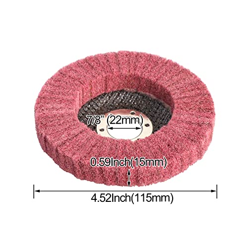 Hiqalty 15Pcs 4.5" x 7/8" Nylon Fiber Flap Disc Polishing Grinding Wheel,Scouring pad Buffing Wheel for Angle Grinder - Image 3