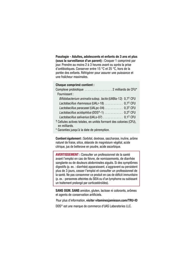 Jamieson Probiotic Chewable Strawberry Flavour 60 Tablets - Image 3