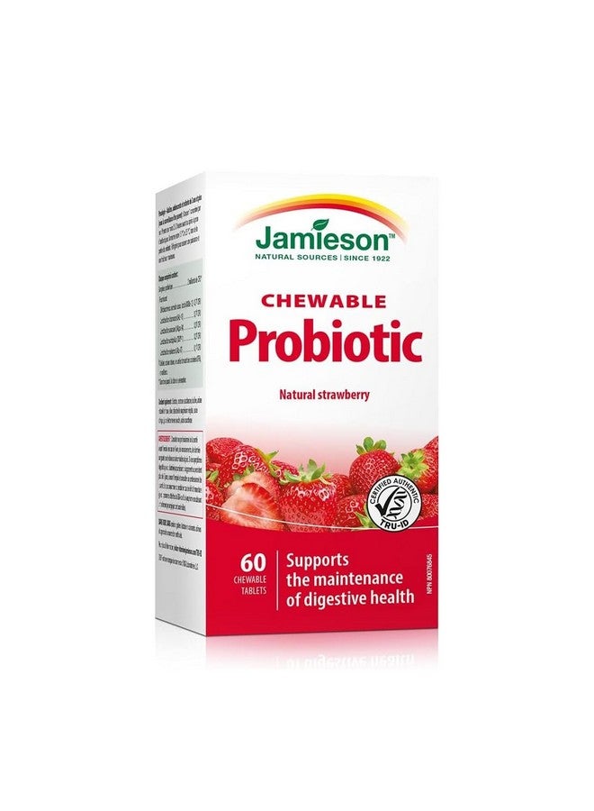 Jamieson Probiotic Chewable Strawberry Flavour 60 Tablets - Image 1