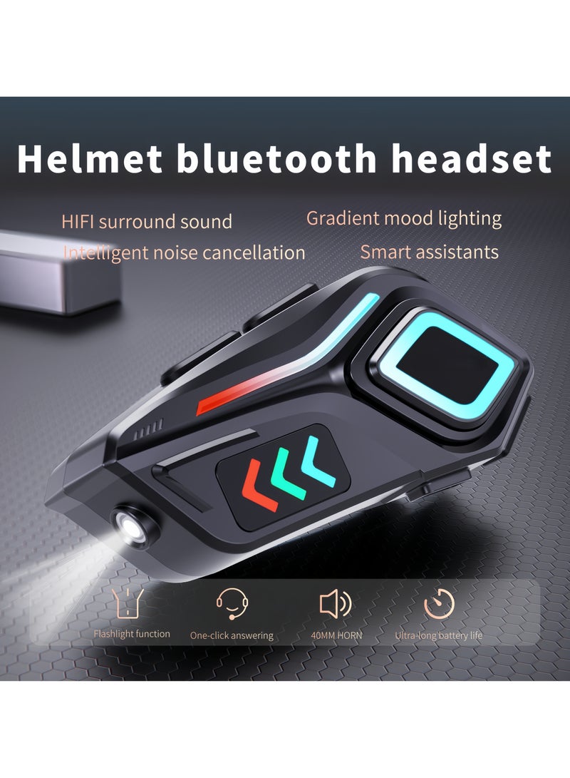 Bluetooth 5.4 Motorcycle Helmet Headset, 40H Battery, 40MM Metal Bass+Smart ANC, IPX8 Waterproof, Voice Assistant, LED Light – Universal Helmet Fit for Cycling. - Image 5