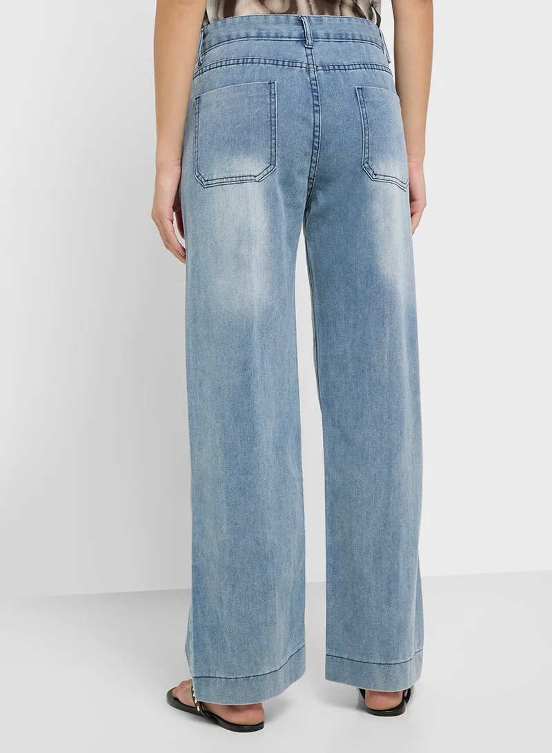 Ginger High Rise Straight Fit Jeans