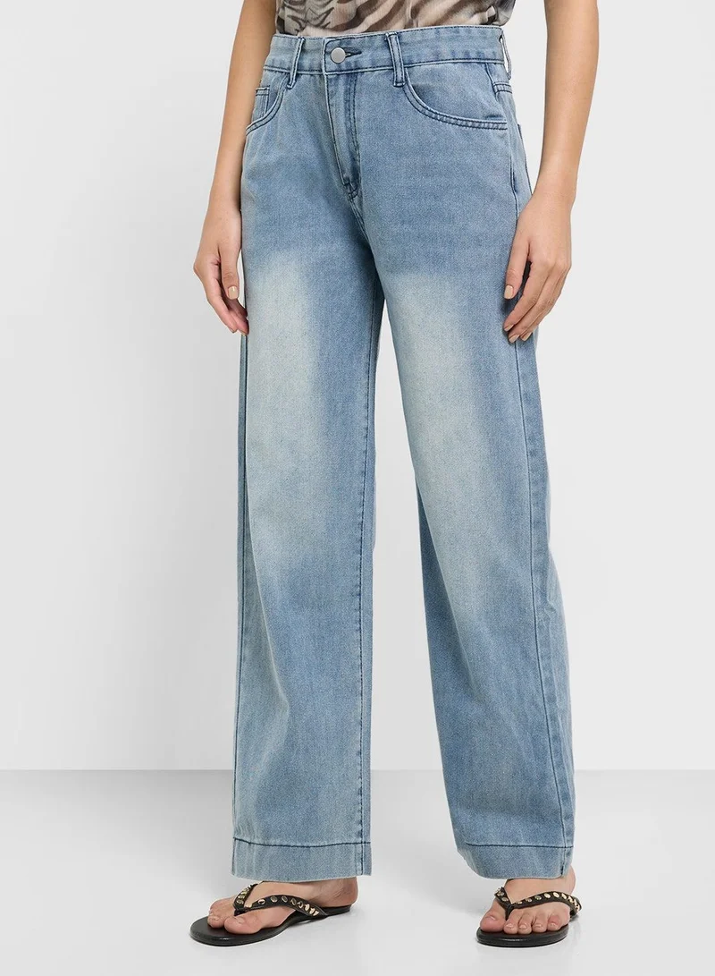 High Rise Straight Fit Jeans
