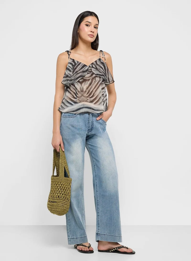 Ginger BLUE High Rise Straight Fit Jeans for Women | Best Price UAE