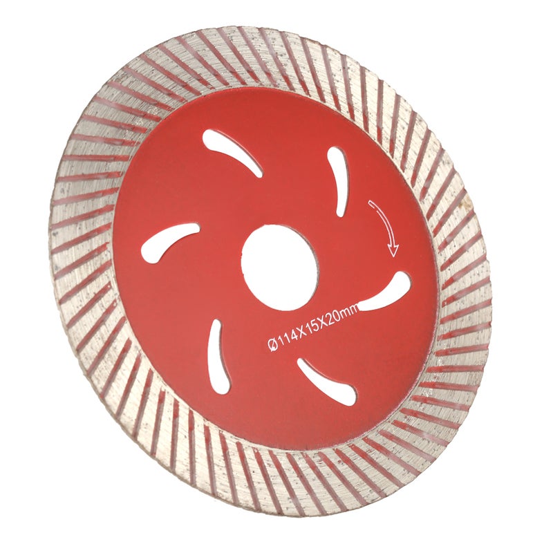 114*15*20mm Dry Cutting Continuous Turbo Diamond Saw Bit with Cooling Holes 20mm Inner Diameter Marble Granite Tile Incising For Angle Grinder Architectural Engineering Architect - Image 3