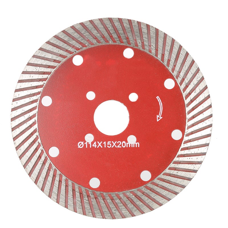 114*15*20mm Dry Cutting Continuous Turbo Diamond Saw Bit with Cooling Holes 20mm Inner Diameter Marble Granite Tile Incising For Angle Grinder Architectural Engineering Architect - Image 2