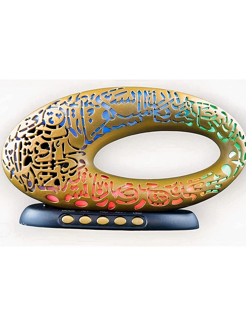 جينيكست مكبر صوت القرآن مع ضوء أذان ملون - ذهبي / أسود - Image 1
