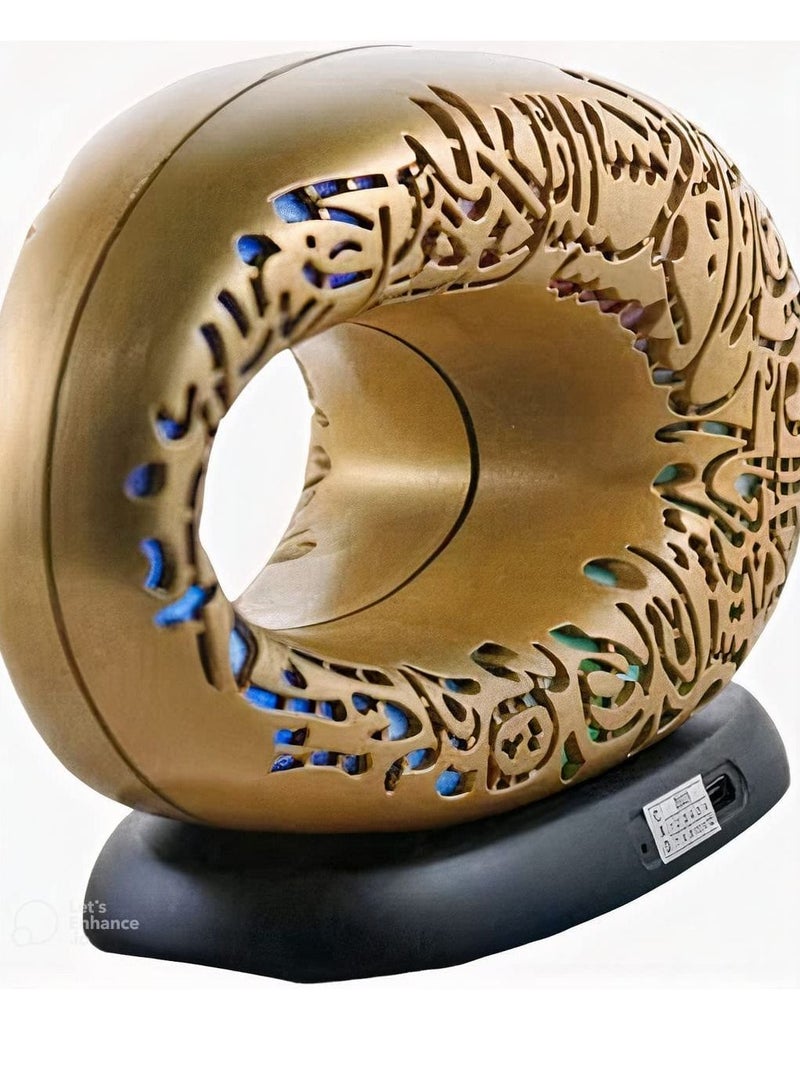 جينيكست مكبر صوت القرآن مع ضوء أذان ملون - ذهبي / أسود - Image 2