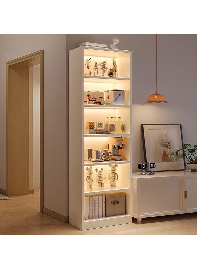 LEDIN - Storage rack household bookshelf simple floor-to-ceiling storage aisle cabinet living room multi-layer corner bookcase (180x24x40cm) - Image 1