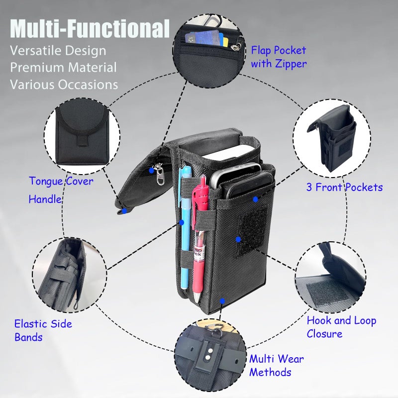 FAUDRECRO Dual Phone Holster with Belt Clip,Large Belt Smartphone Pouch for Men,Tactical Waist Cellphone Holder,Multi-Function Compatibility Mobilephone Case for Daily Use,Outdoor Activity,Hiking,Camping - Image 3