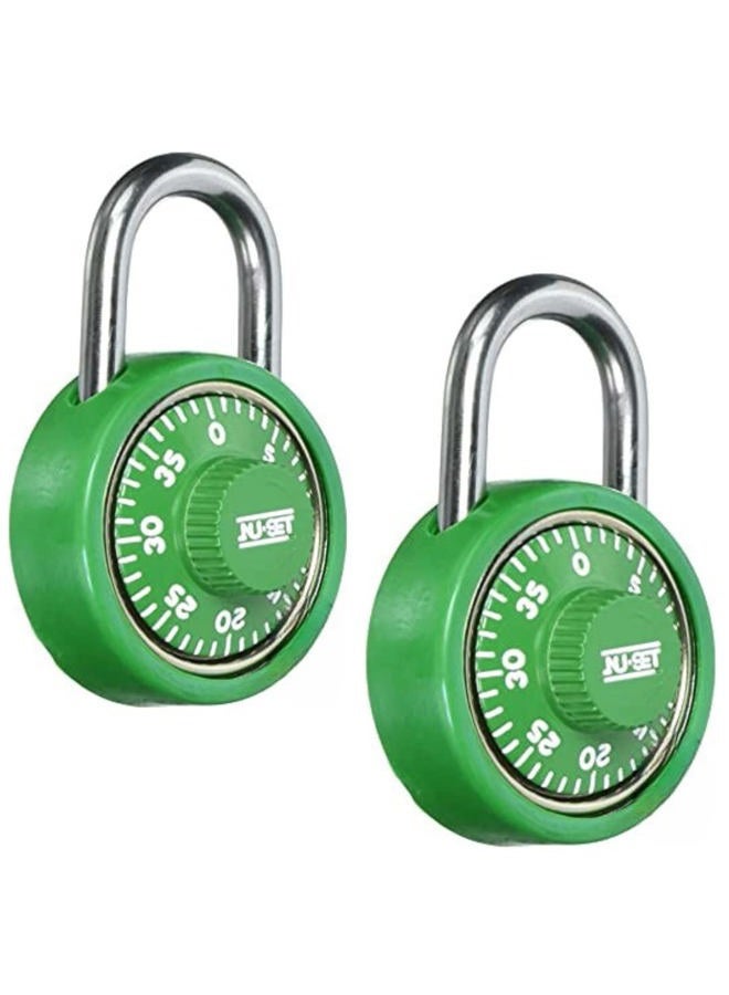 2 Pack of Green Combination Padlocks - By Lock