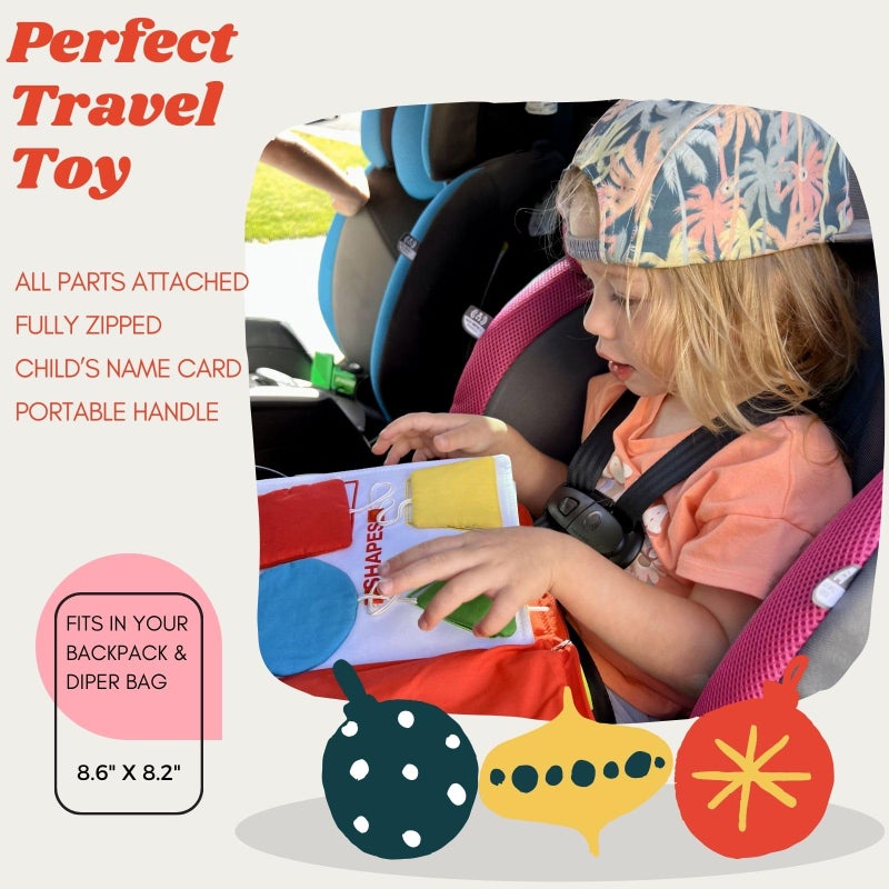 TAVVA My Quiet Book - Toddler Travel Car Plane Airplane - All Parts Attached - Activity Montessori Board Book, Travel Toys for Toddlers 1-3, Gifts for 1 2 3 4 Year Old Girl, Birthday Gifts Toys Age 2-4 - Image 3