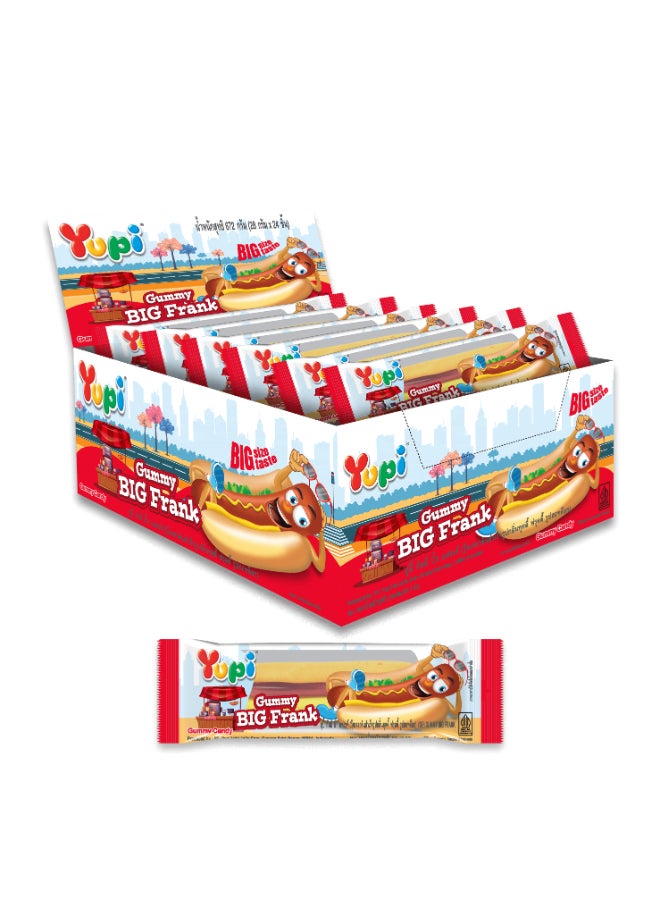 Yupi Big Frank Hot Dog Shaped Gummy  Candy 28g Pack of 24 - Image 1