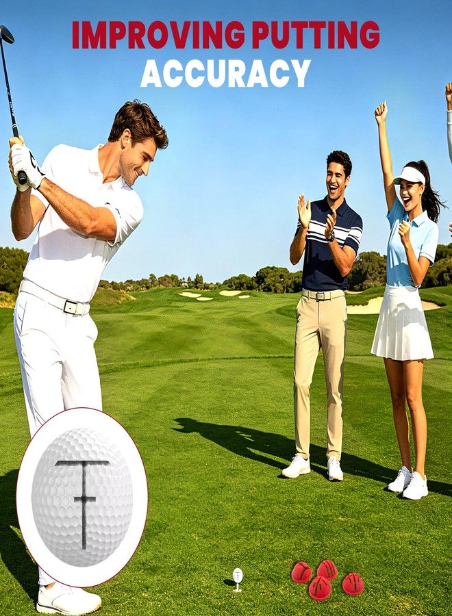 KCMOSGI 4 PCS Golf Ball Line Marker Tool, Impact Ball Liner Golf with 4 Patterns and Marking Pen, Golf Ball Alignment Labeler Stencil to Improve Putting Accuracy - Image 5