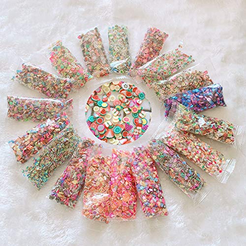 NAIL ANGEL 18bags Different Design Mix Bag Polymer Clay Slices Fruit Cake Flower Etc Shapes Mix 10051 - Image 1