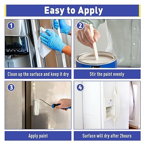 DWIL Appliance Paint for Refrigerator - Water Based Refrigerator Paint, Interior, for Plastic and Metal Surface in Dishwasher, Dryer, Microwave, Oven, 32oz, Black (with tools) - Image 4