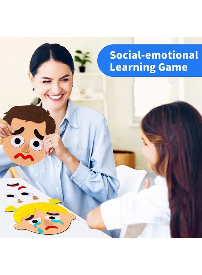 Peachjoy 116 Pcs Social-Emotional-Learning-Activities for Kids, Make Faces to Describe Feelings and Emotions, 6 Family Feelings-Board-Games, Autism Sensory Toy Educational Speech Toys for Toddlers Age 3+ - Image 5