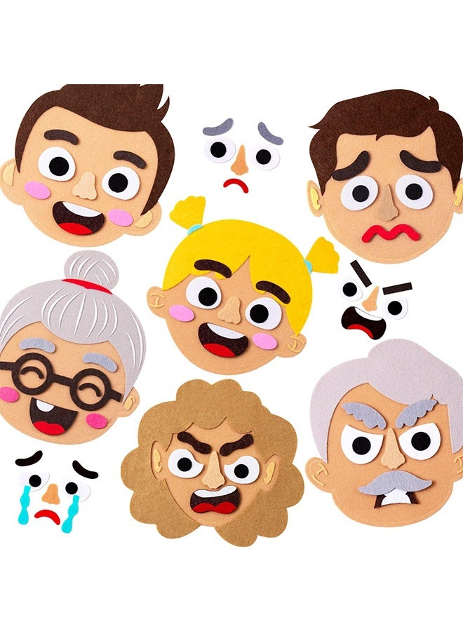 Peachjoy 116 Pcs Social-Emotional-Learning-Activities for Kids, Make Faces to Describe Feelings and Emotions, 6 Family Feelings-Board-Games, Autism Sensory Toy Educational Speech Toys for Toddlers Age 3+ - Image 1