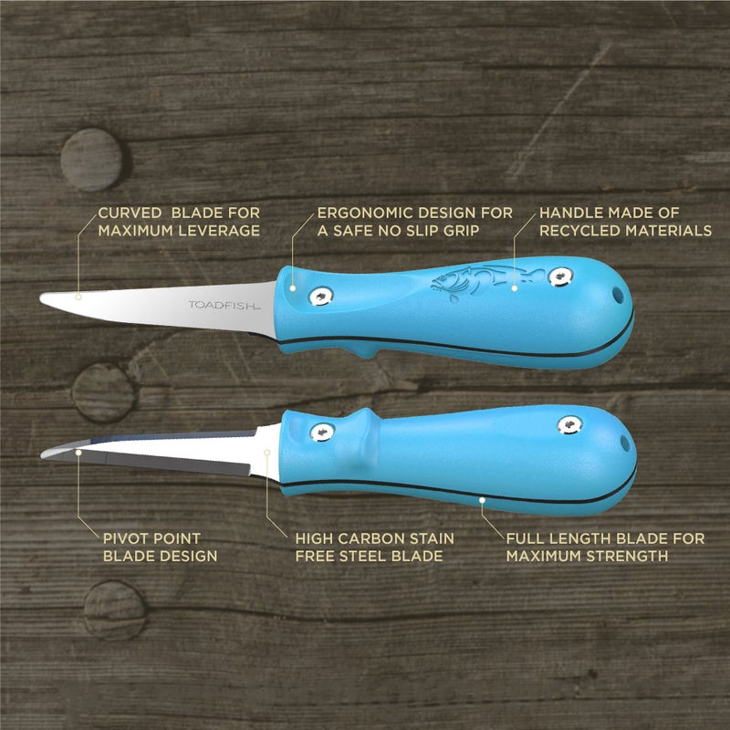 Toadfish Oyster Shucking Knife, Oyster Opener Tool, Oyster Knife - Image 1