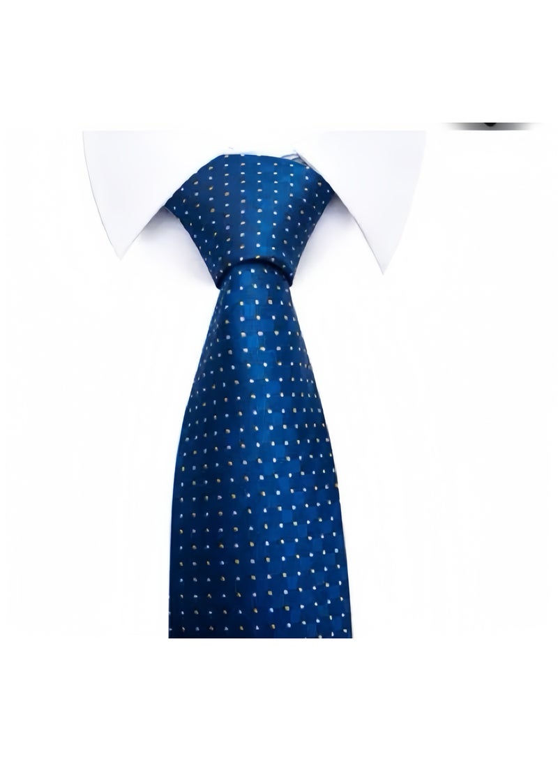 Lee Yon Ties for Men Set with Pocket Square Cufflink and Tie Clip, Necktie Handkerchief in Gift Box for Wedding and Business (Blue) - Image 3