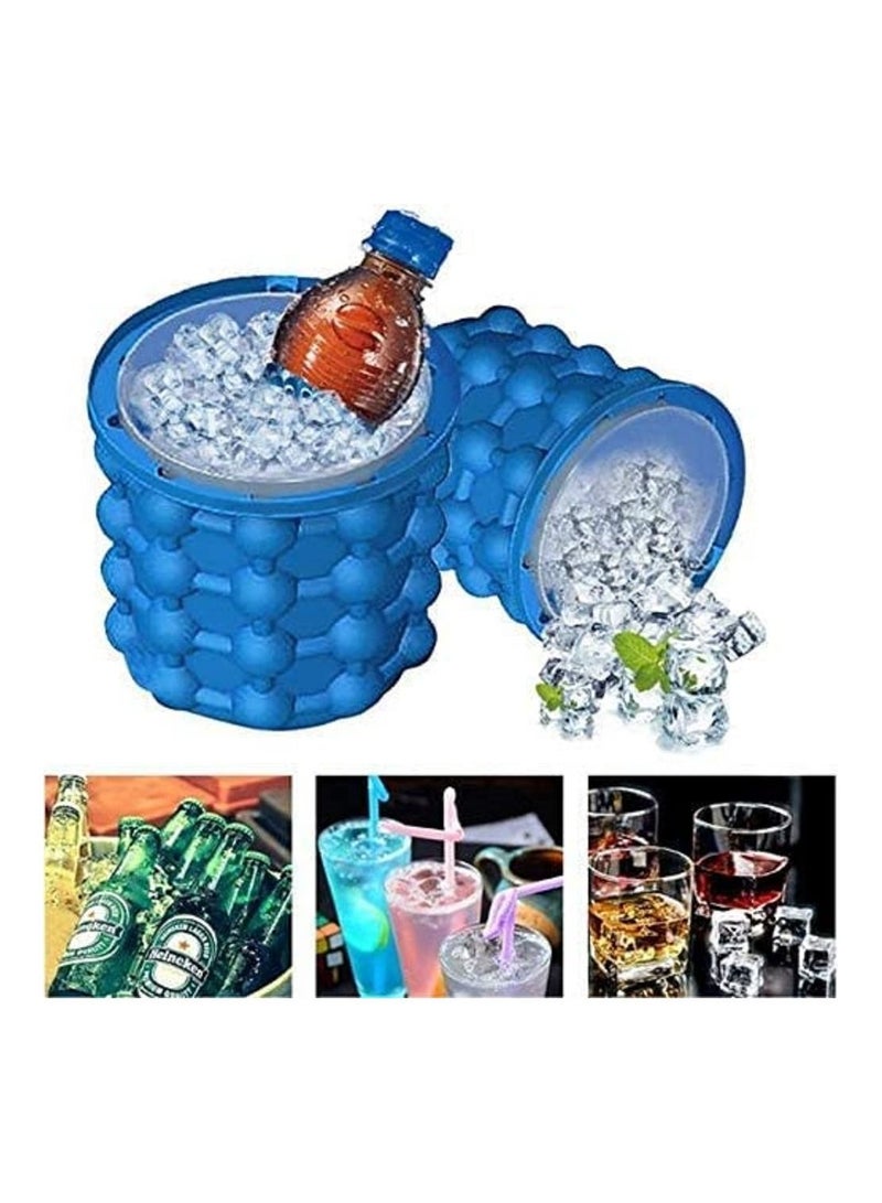 AMM 2 in 1 Ice Cube Maker Silicone Space Saving Ice Cube Mold  - Image 2