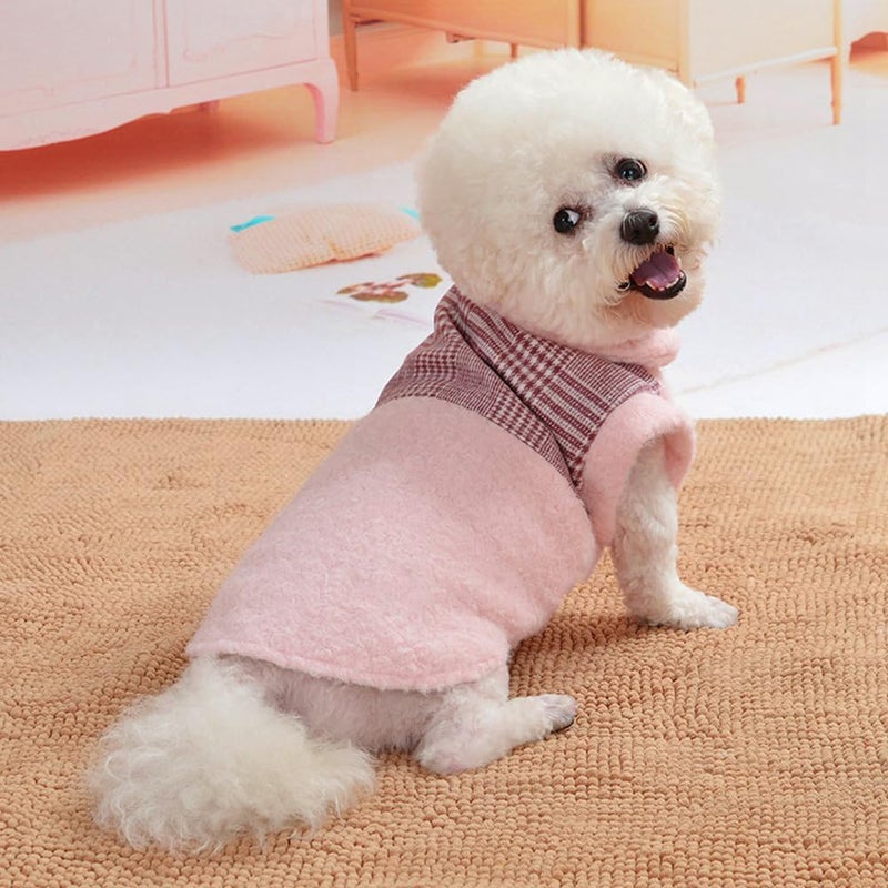 Pet Plush Winter Clothes, Soft Warm Costume with Button for Dog Cat, Multiple Sizes - Cozy Material, Easy Wear, Comfortable for Cold Weather (L) - Image 2
